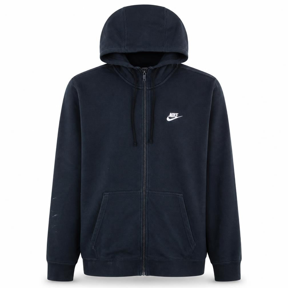 Nike Men's Black Full Zip Hoodie L Cotton Blend Sportswear
