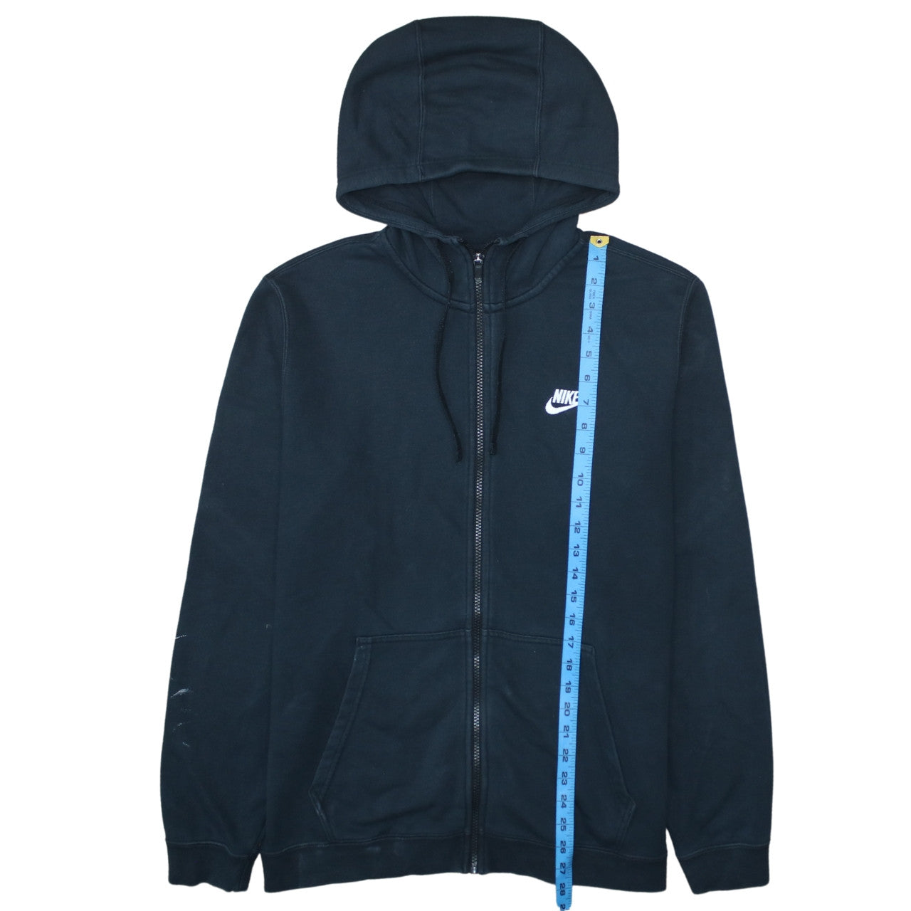 Nike Men's Black Full Zip Hoodie L Cotton Blend Sportswear