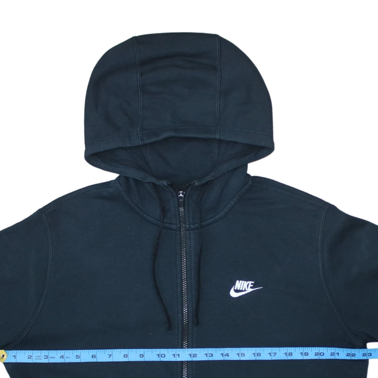 Nike Men's Black Full Zip Hoodie L Cotton Blend Sportswear