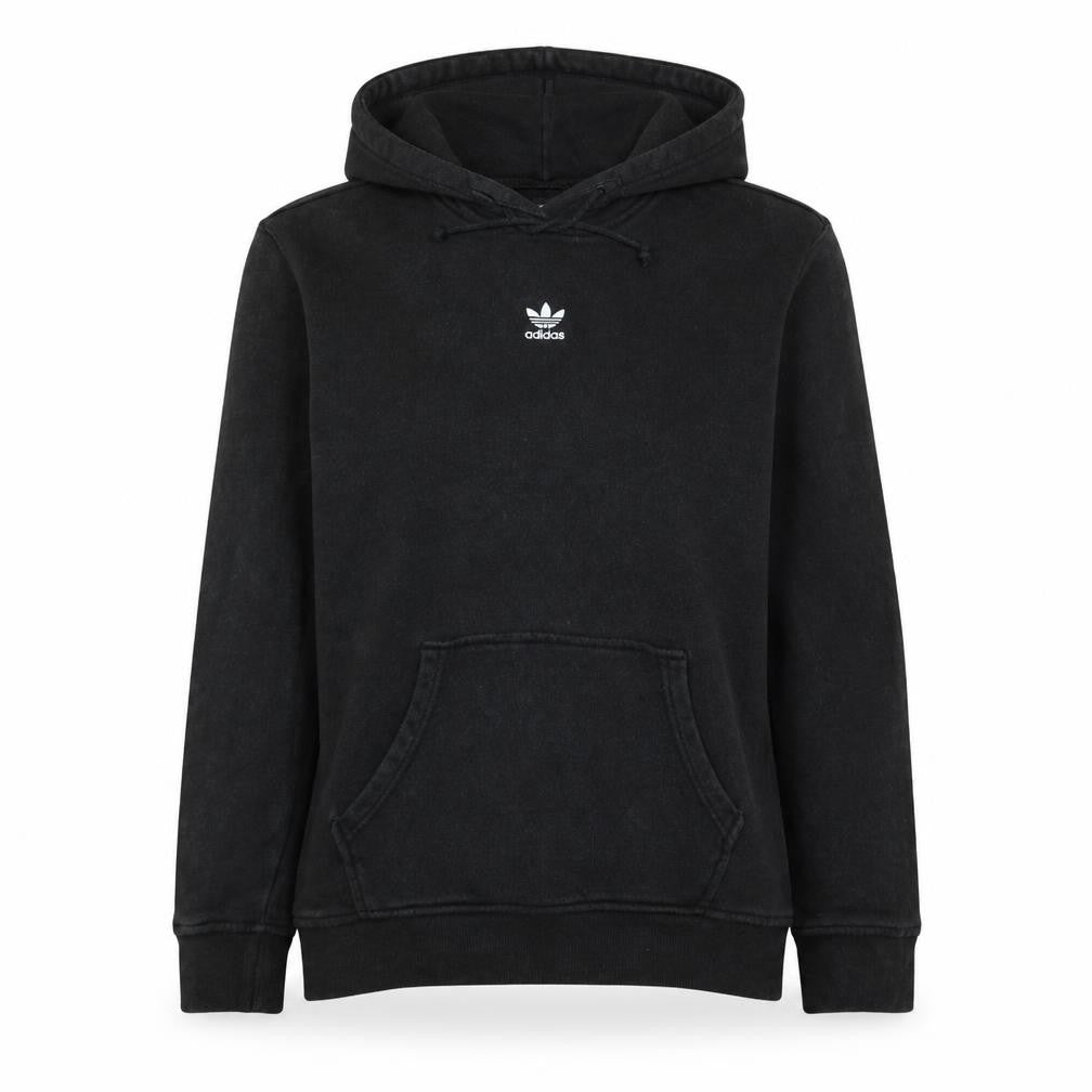 Front view of Adidas women’s black, size UK 8, pullover hoodie sweatshirt