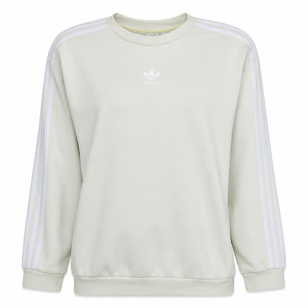 Adidas Women Beige Crew Neck Pullover Sweatshirt Size 10