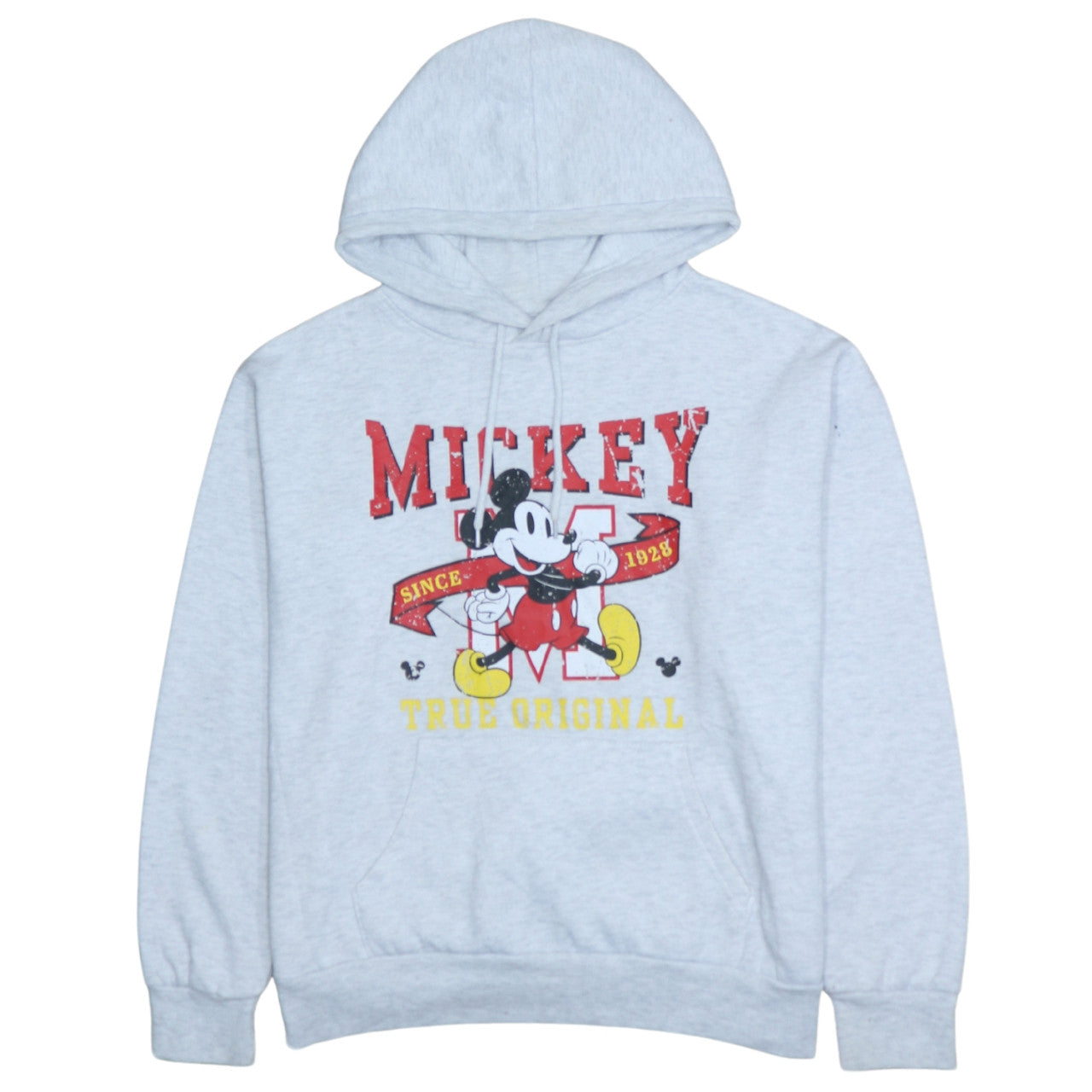 Disney Women's Grey Mickey Mouse Pullover Hoodie Size 10/12