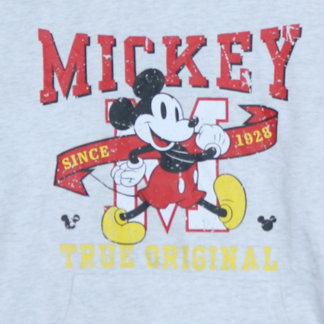 Disney Women's Grey Mickey Mouse Pullover Hoodie Size 10/12