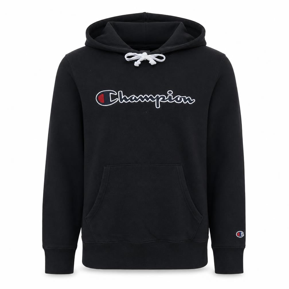 Champion Men's Black Medium Pullover Hoodie Organic Cotton