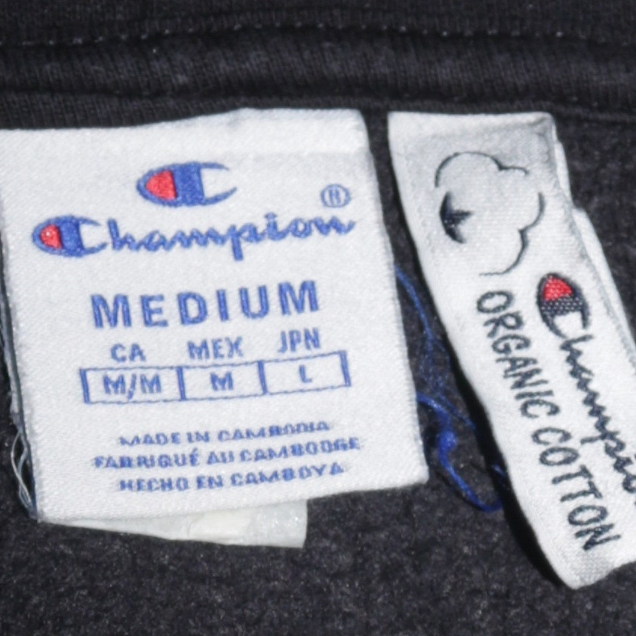 Champion Men's Black Medium Pullover Hoodie Organic Cotton