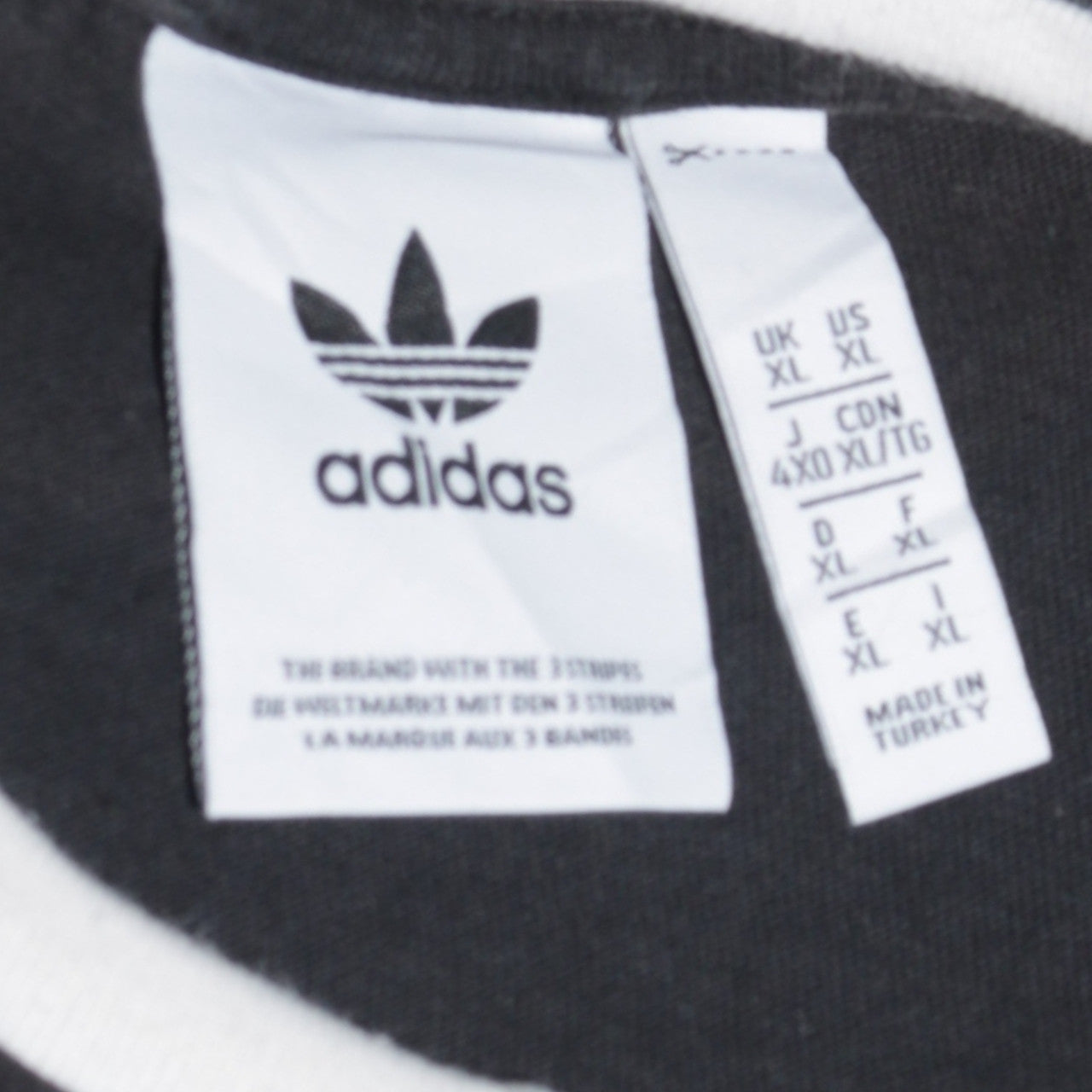 Adidas Men's Black Short Sleeve Crew Neck T-Shirt XL Classic Logo Tee