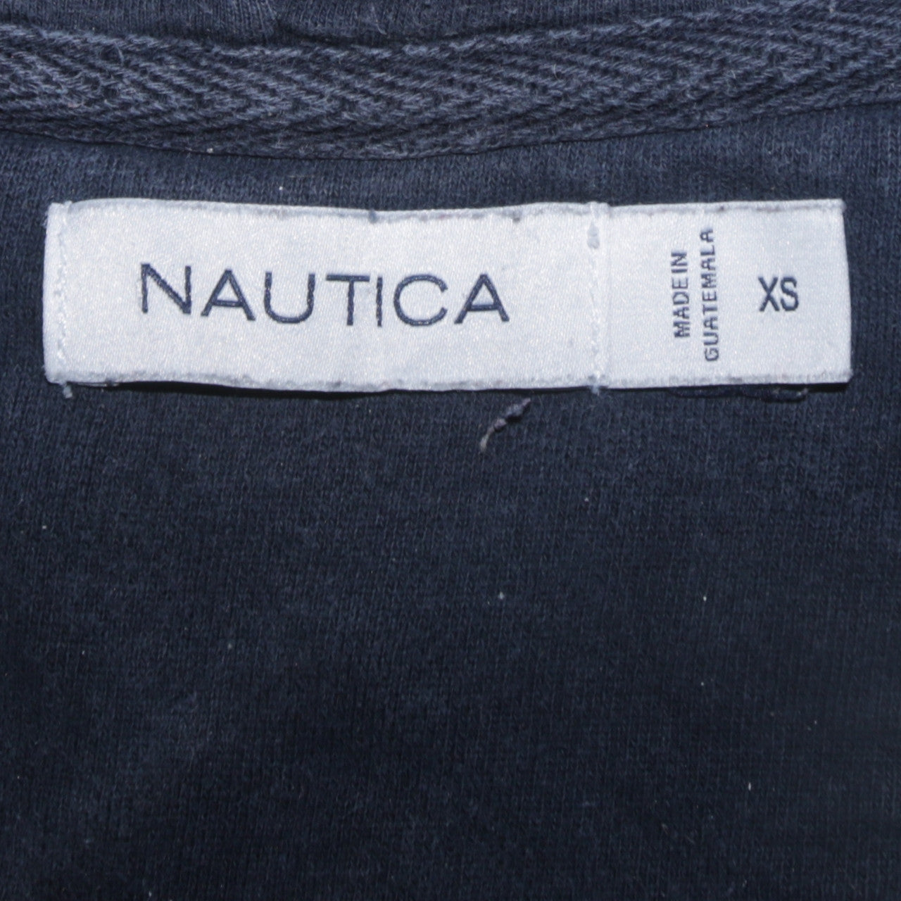 Nautica Men’s Beige Full Zip Hoodie XS Classic Logo Sweatshirt