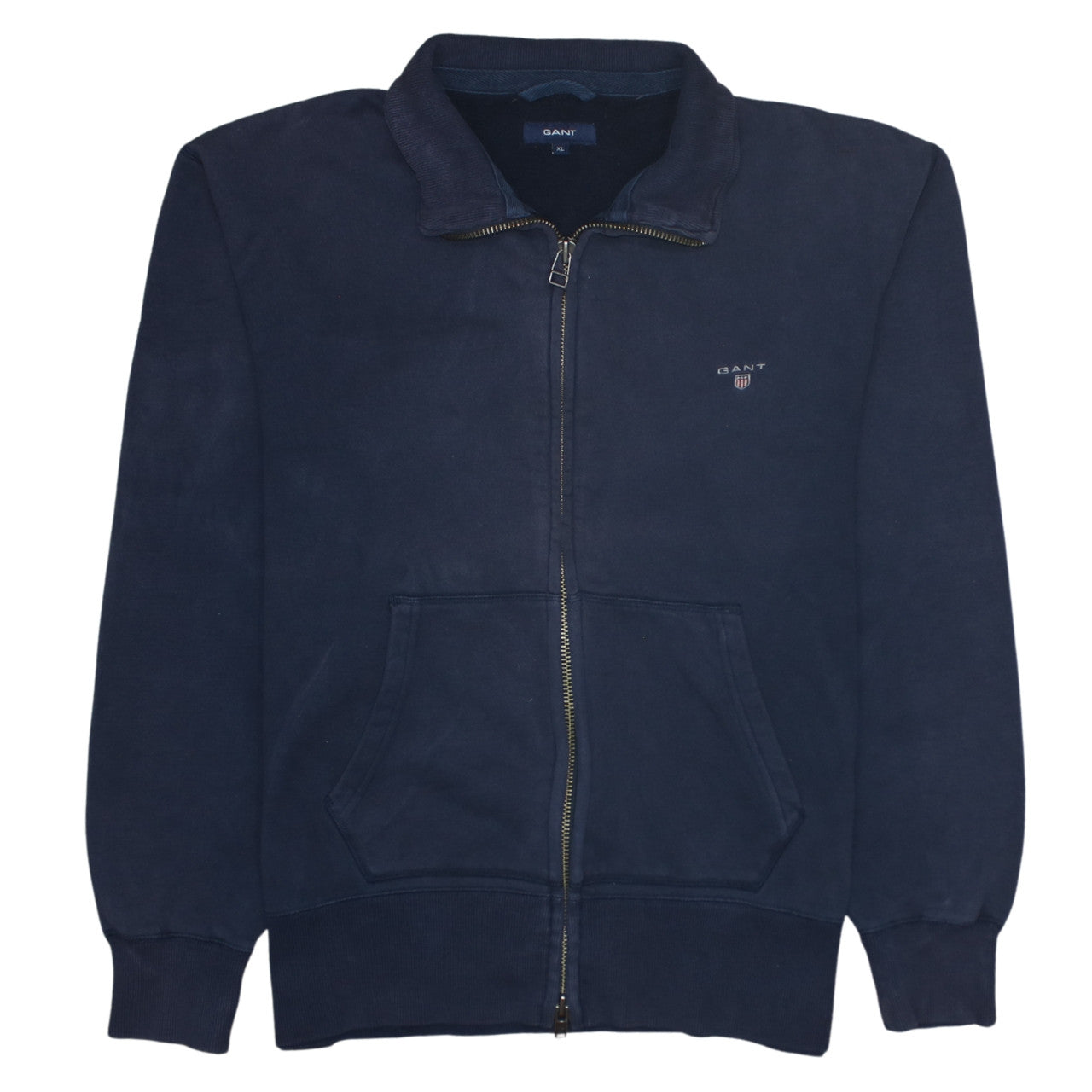 GANT Men's Blue Full Zip Collared Sweatshirt XL