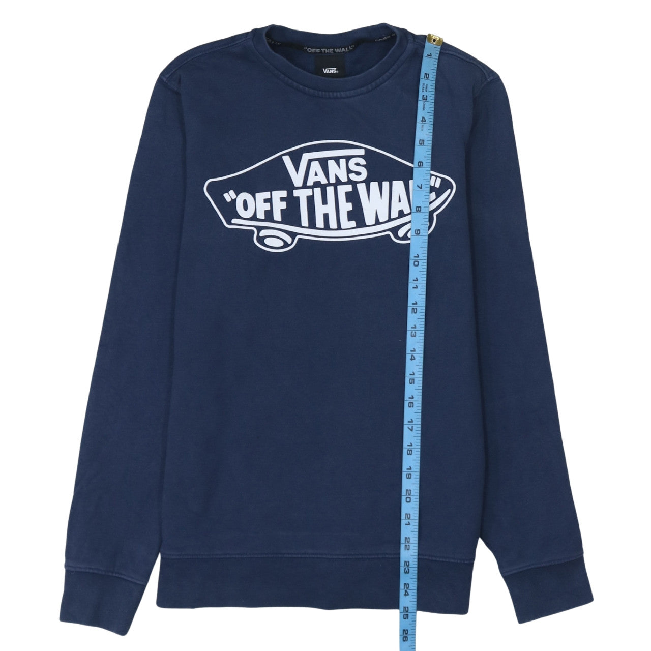 Vans Men Blue XS Crew Neck Graphic Sweatshirt Pullover