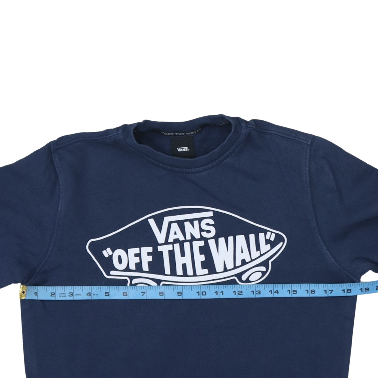 Vans Men Blue XS Crew Neck Graphic Sweatshirt Pullover