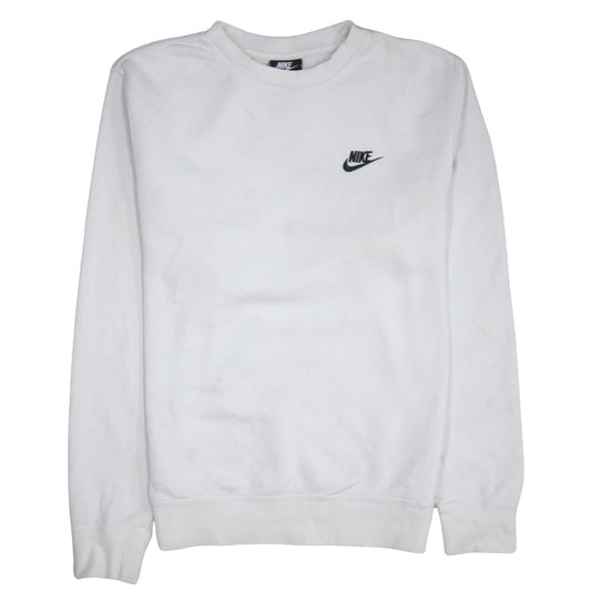 Nike Men's White XS Pullover Crew Neck Logo Sweatshirt