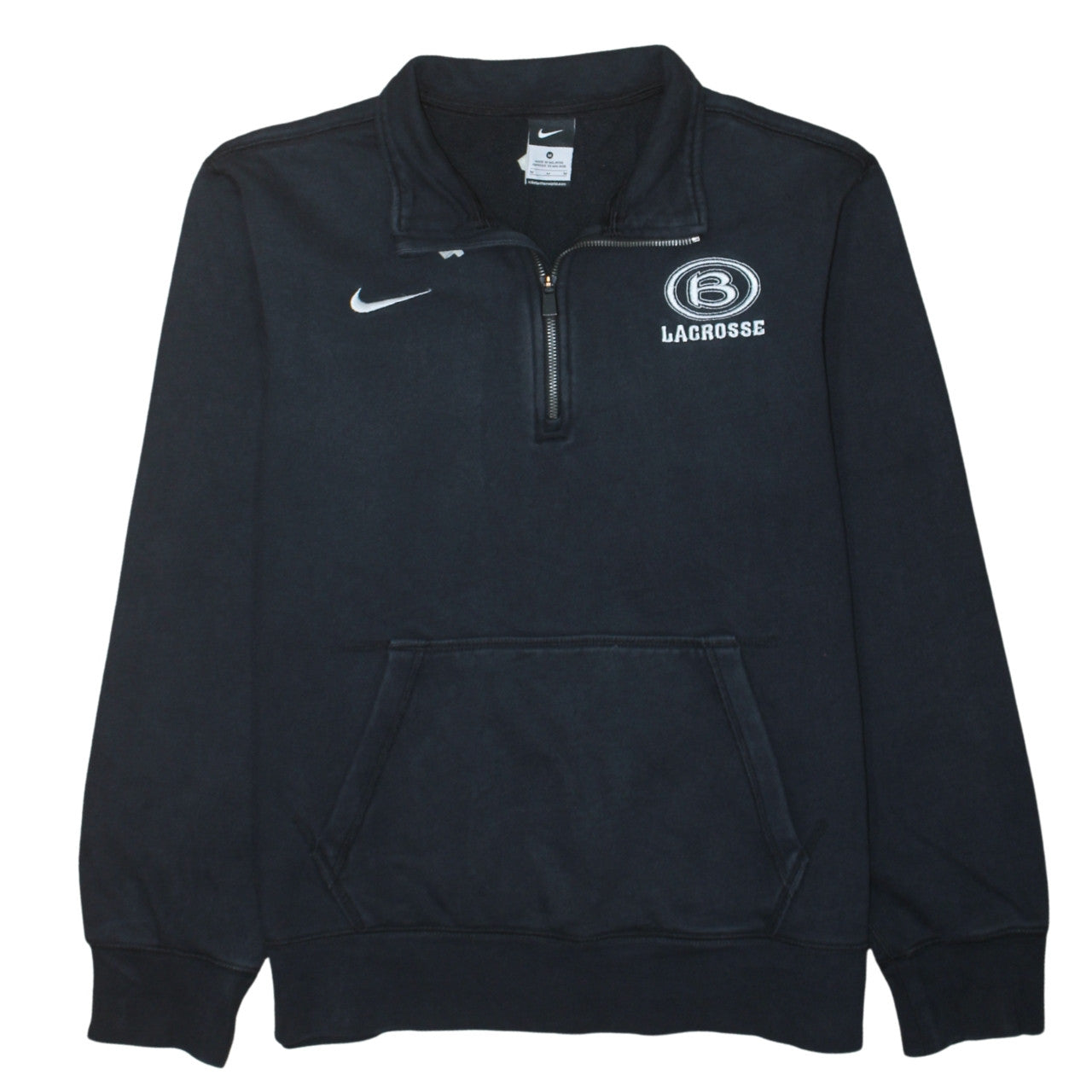 Nike Men's Black 1/4 Zip Fleece Lacrosse Sweatshirt M