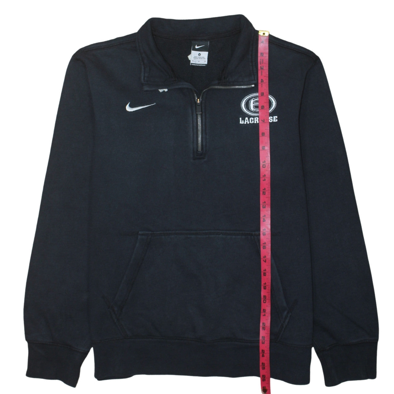 Nike Men's Black 1/4 Zip Fleece Lacrosse Sweatshirt M