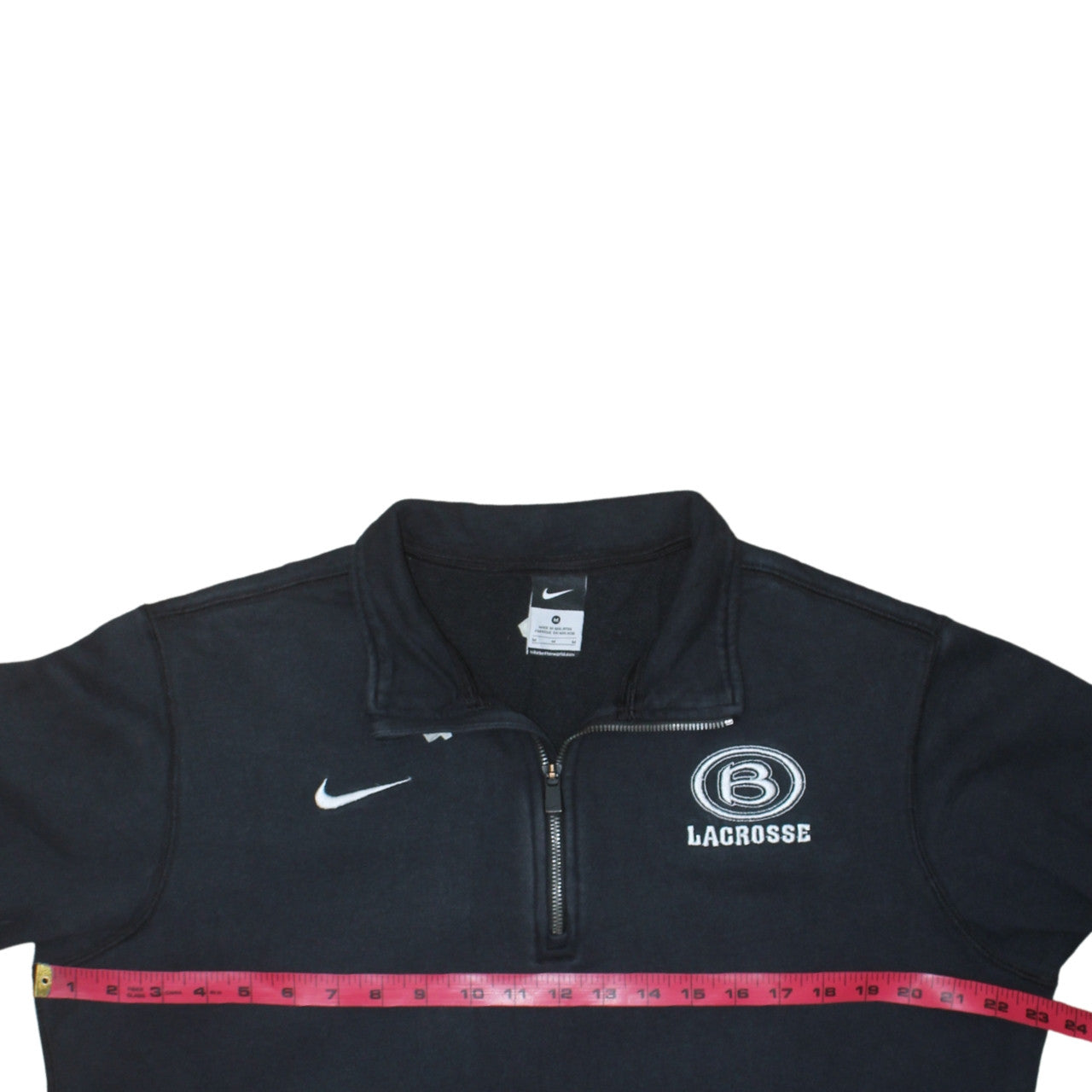 Nike Men's Black 1/4 Zip Fleece Lacrosse Sweatshirt M