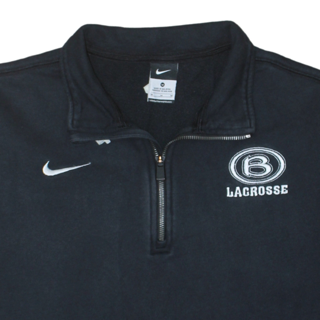 Nike Men's Black 1/4 Zip Fleece Lacrosse Sweatshirt M