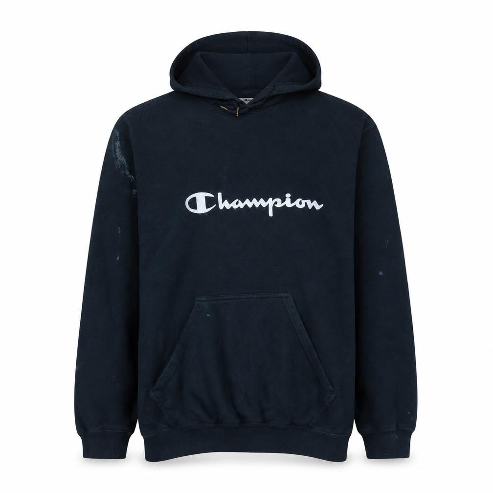 Champion Men’s Blue Pullover Hoodie L Logo Sportswear