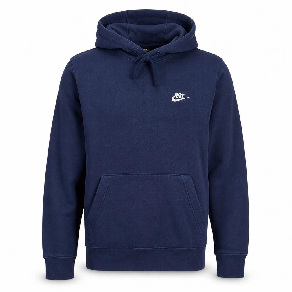 Nike Men's Blue Pullover Hoodie Size S Logo Fleece Sweatshirt