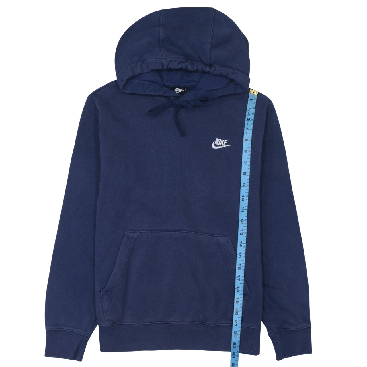 Nike Men's Blue Pullover Hoodie Size S Logo Fleece Sweatshirt