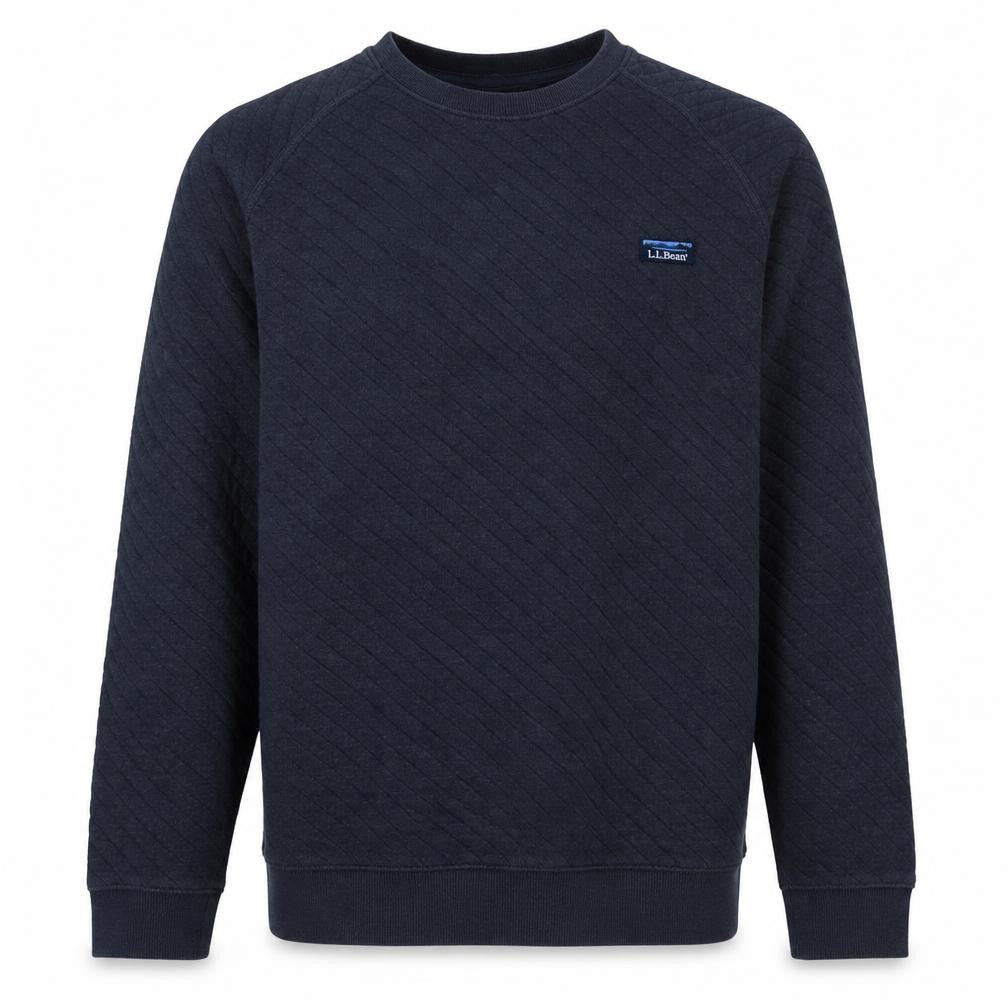 L.L.Bean Mens Blue 2XL Traditional Fit Quilted Crew Neck Sweatshirt