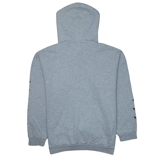 Adidas Womens Grey Pullover Hoodie Size 10 Logo Print Hooded Sweatshirt