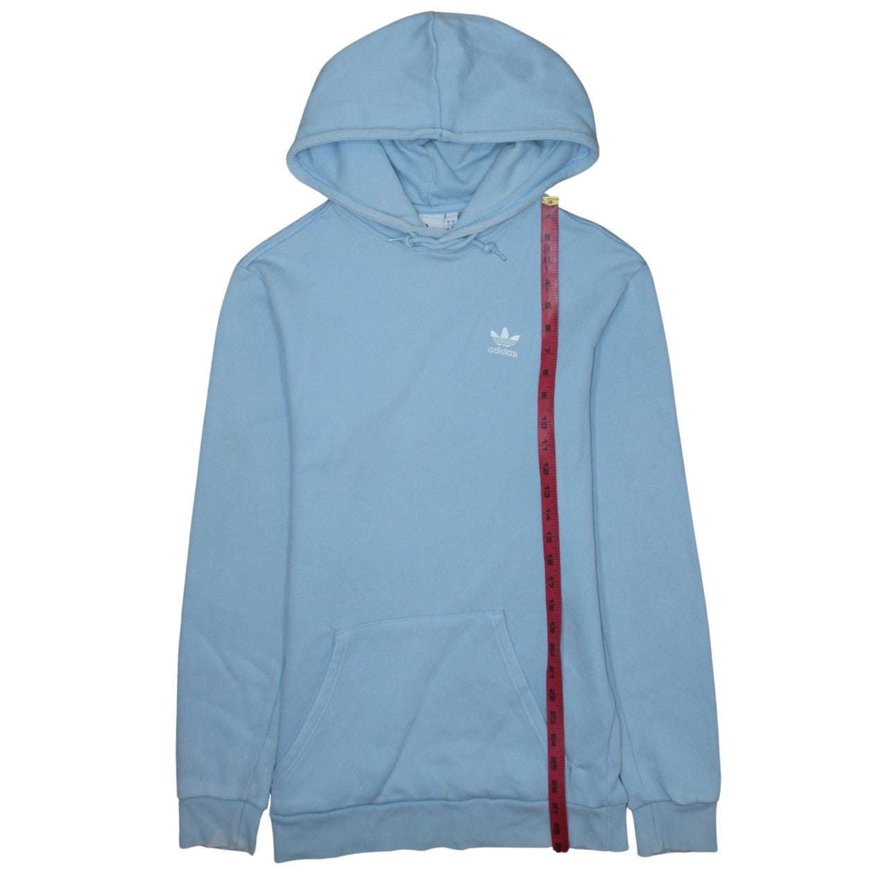 adidas Men Blue Small Pullover Hoodie Sweatshirt Logo Fleece