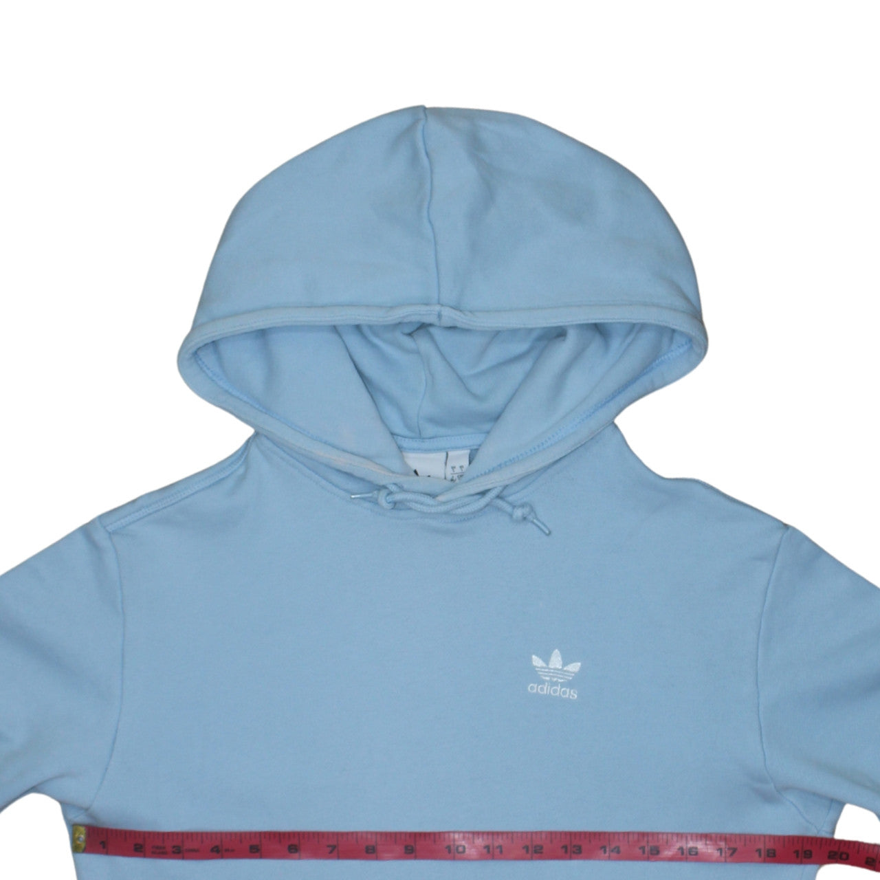 adidas Men Blue Small Pullover Hoodie Sweatshirt Logo Fleece
