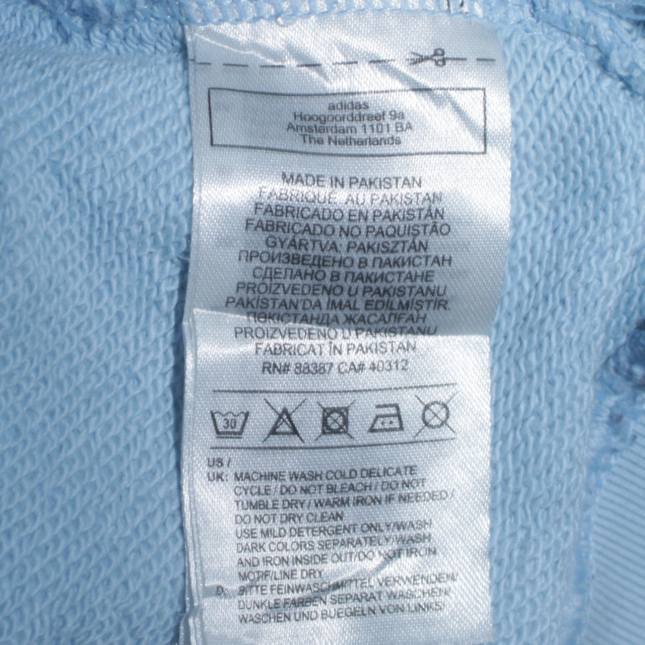 adidas Men Blue Small Pullover Hoodie Sweatshirt Logo Fleece