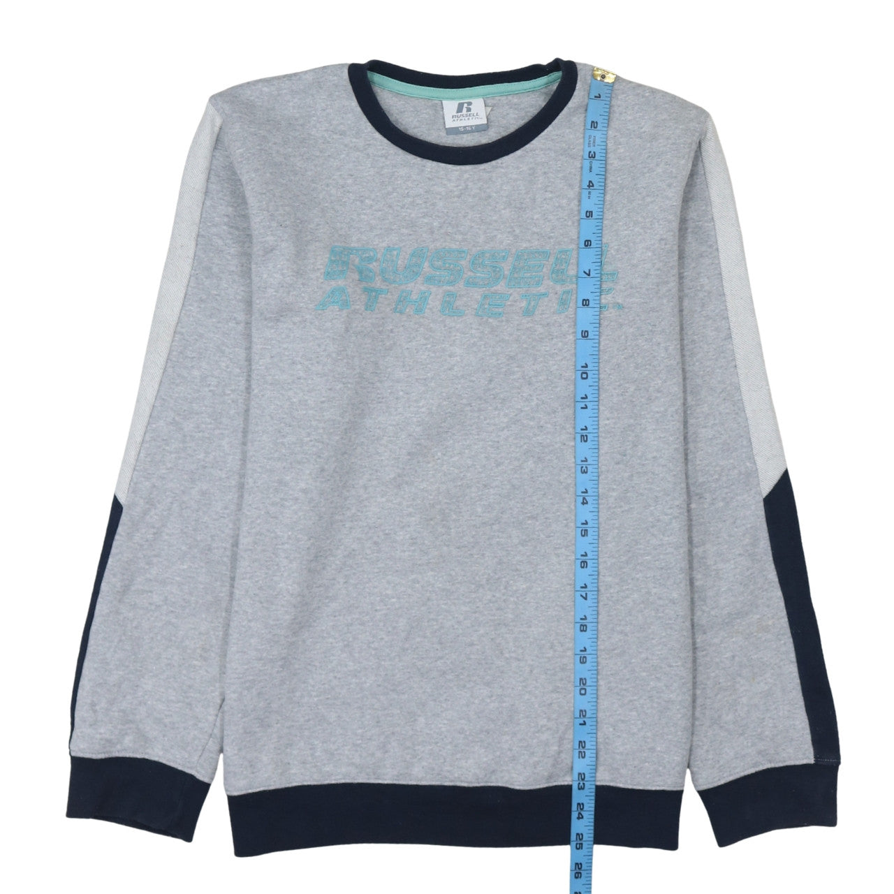 Russell Athletic Boys Grey Heather Sweatshirt 15-16 Years Cotton Blend Pullover