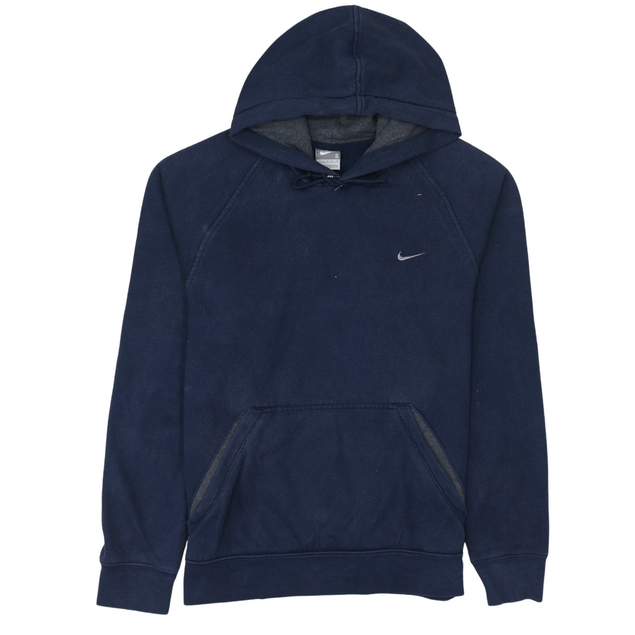 Nike Men Blue Small Pullover Hoodie Fleece Logo Sweatshirt