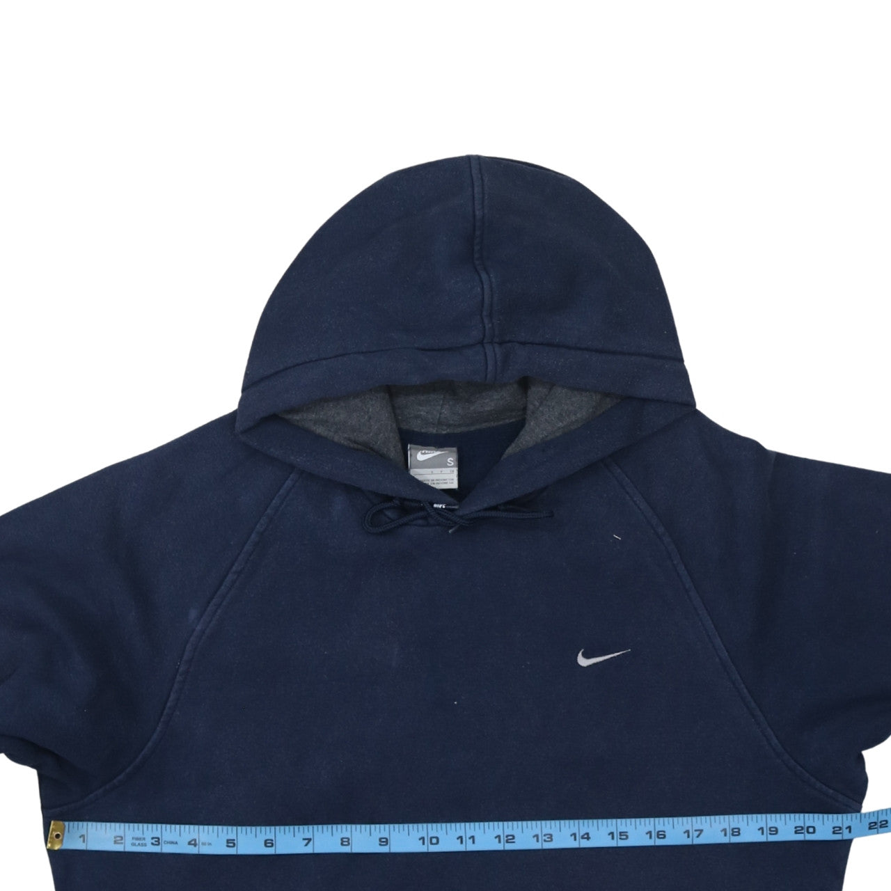Nike Men Blue Small Pullover Hoodie Fleece Logo Sweatshirt