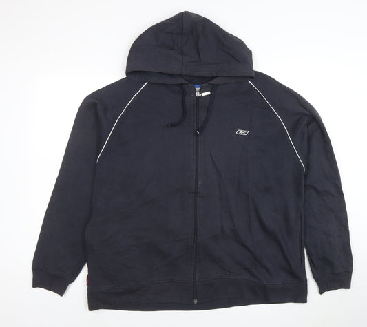 Reebok Men’s Black Full Zip Hoodie L Sportswear Sweatshirt