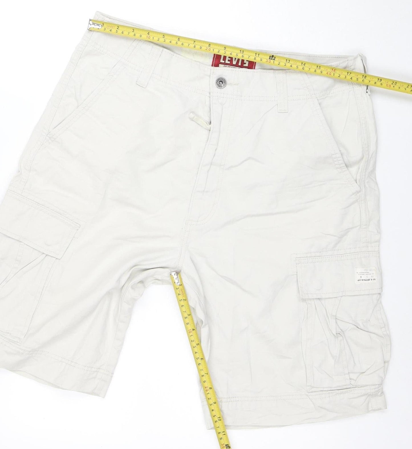 Levi's Men's Beige Cargo Shorts Size 36 Cotton Casual