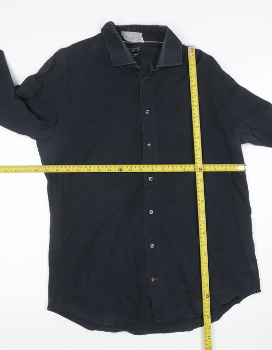 Tommy Hilfiger Men's Navy Slim Fit Button-Up Shirt Size 42 16.5