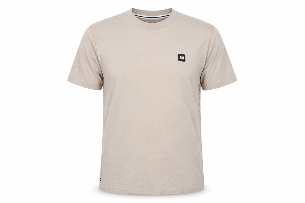 Weekend Offender Men's Beige Crew Neck Cotton T-Shirt Size M