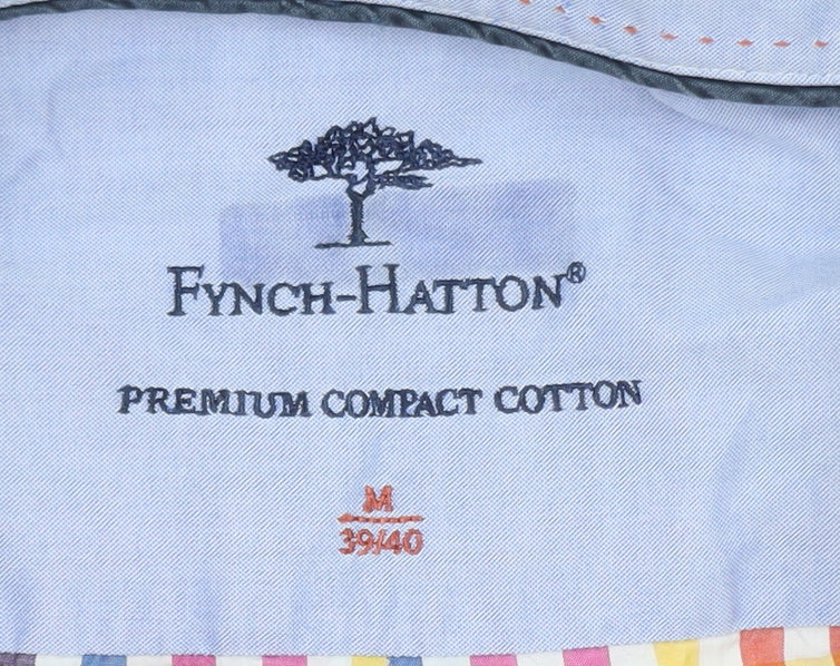 Fynch-Hatton Men's Multicoloured Checked Short Sleeve Cotton Button-Up Shirt M