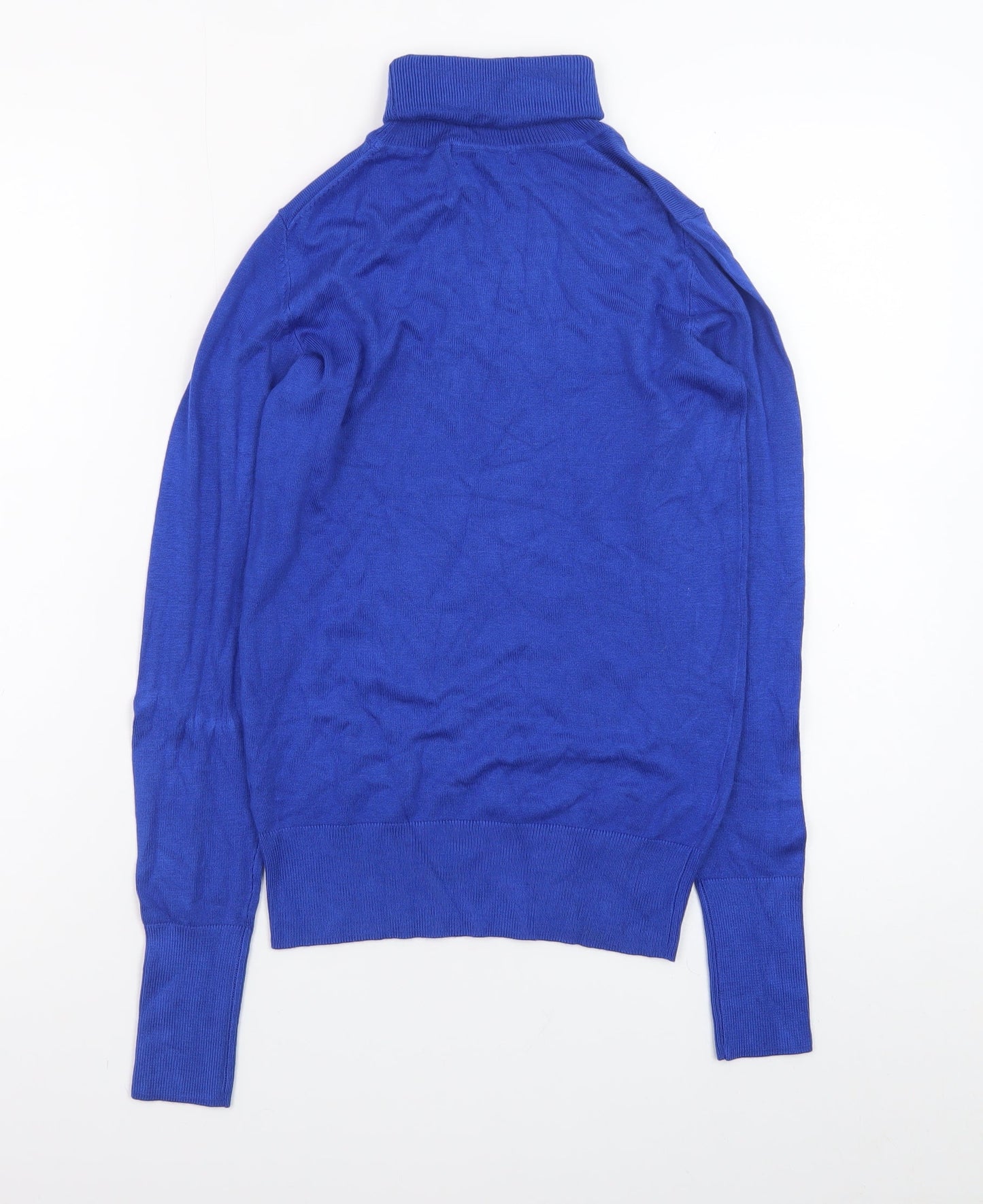 Dunnes Stores Women Blue Roll Neck Long Sleeve Jumper Size S