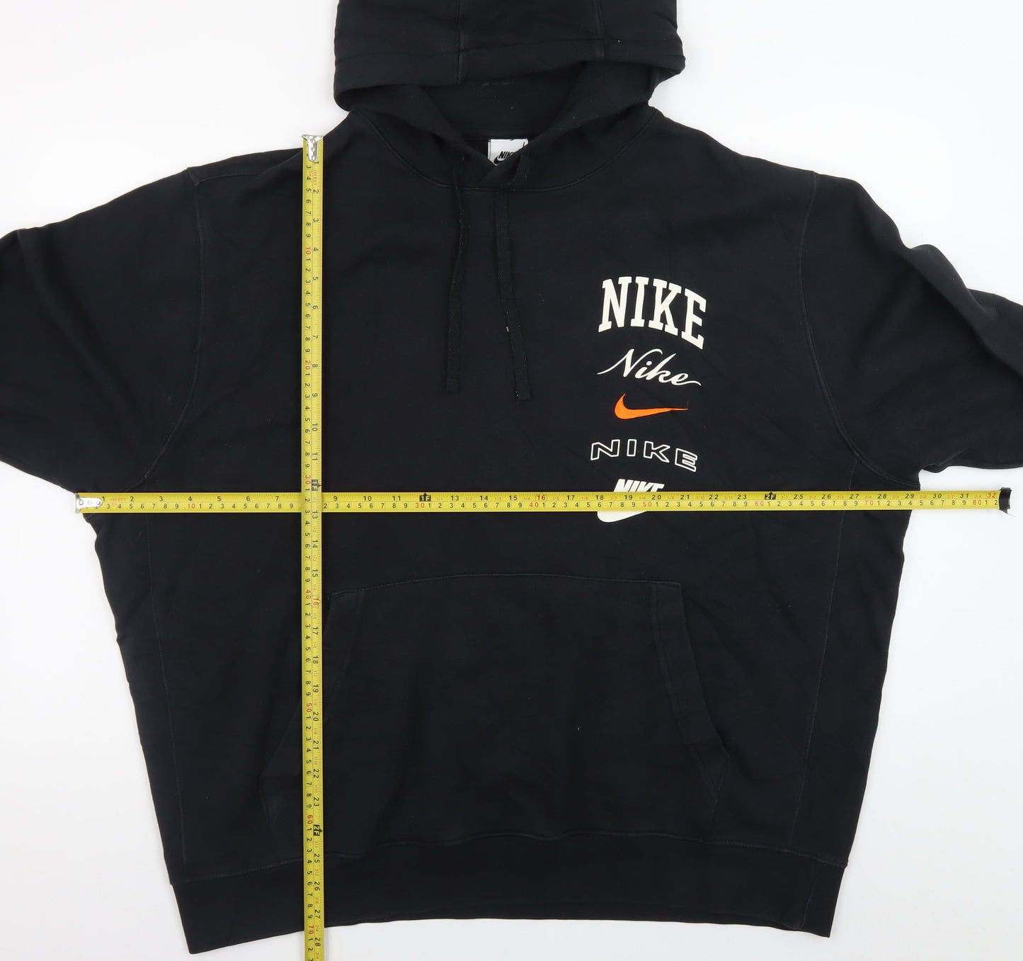 Nike Men's Black 2XL Pullover Hoodie Fleece Logo Sweatshirt