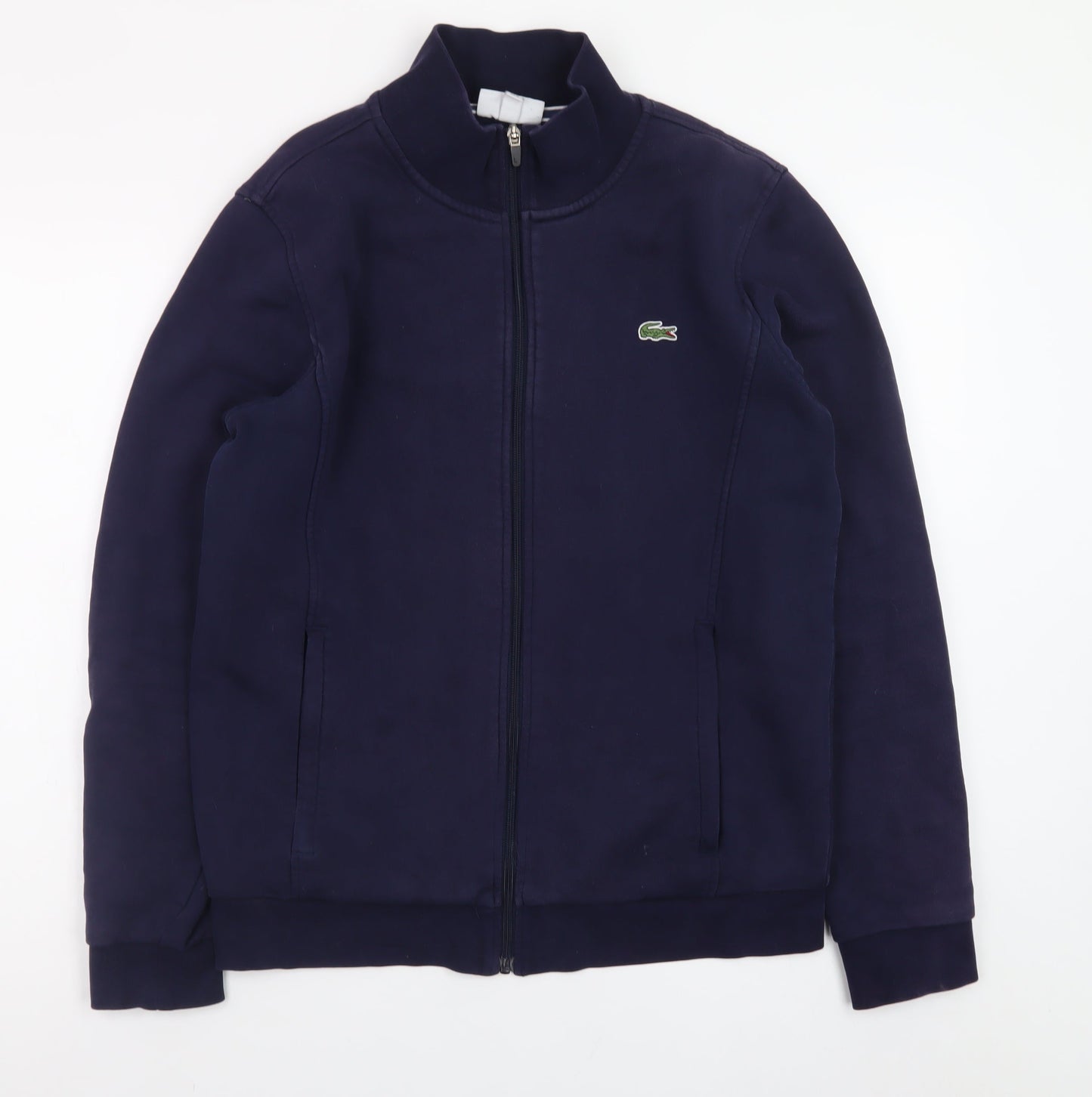 Lacoste Men Blue Full Zip Cotton Jacket Size M Regular Fit