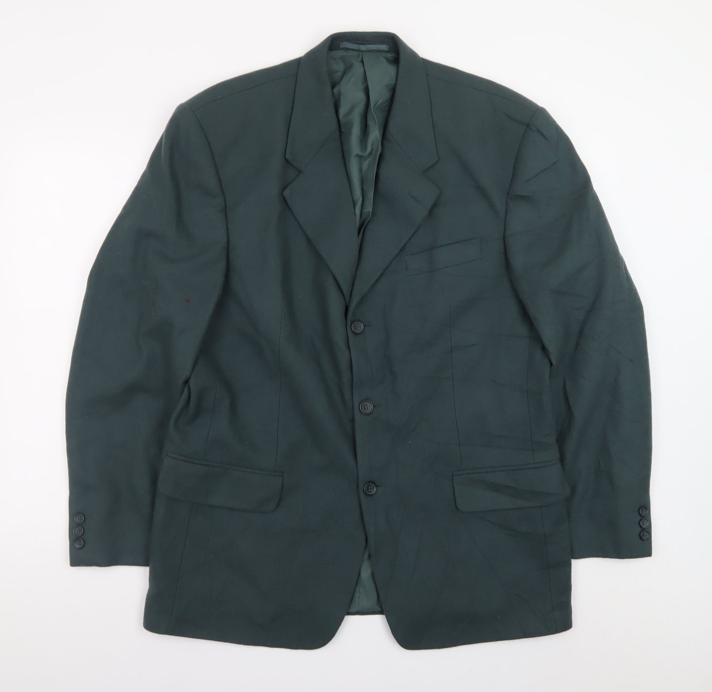 Burton Menswear Men Green Wool Blend 40 Blazer Regular Fit