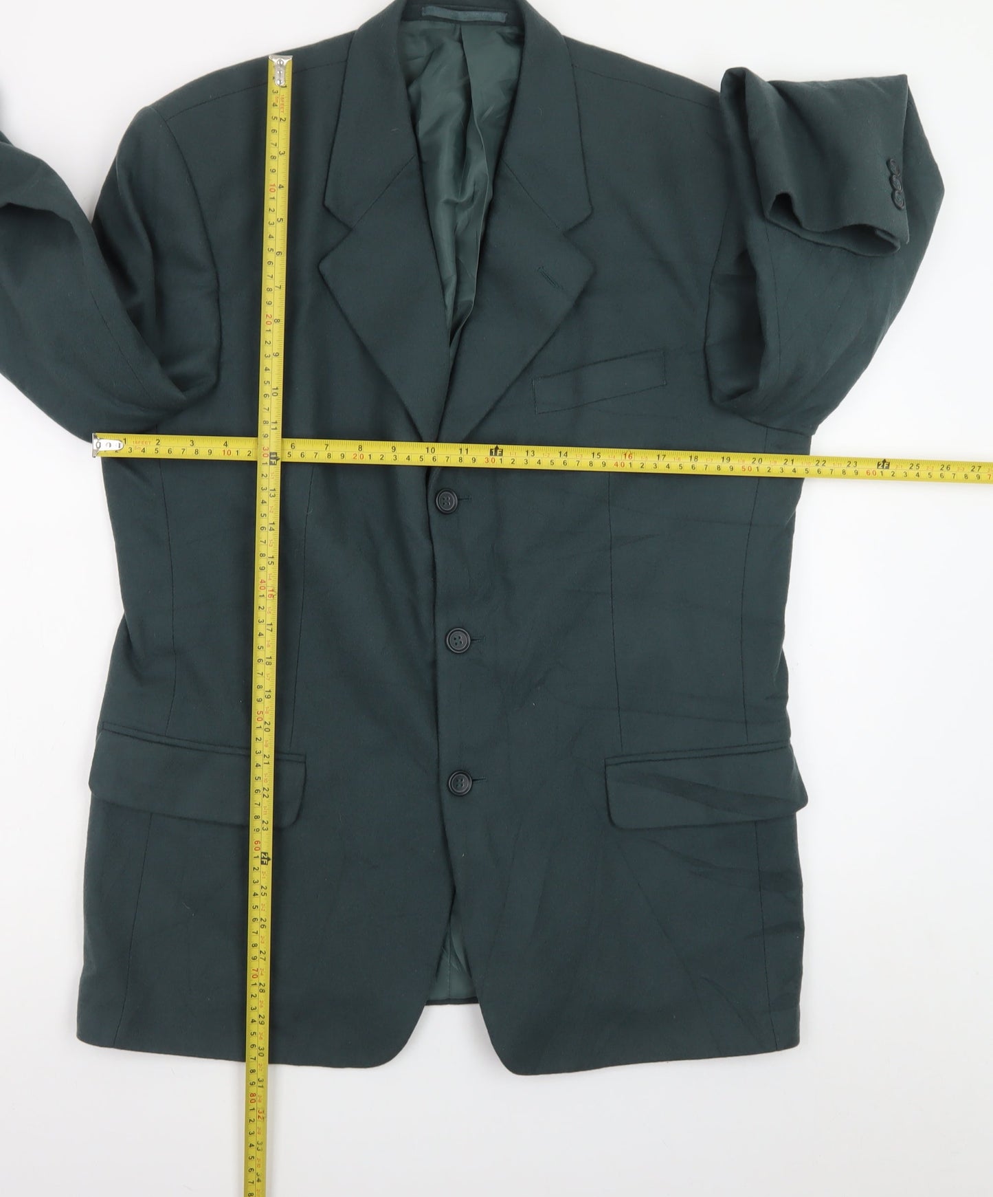 Burton Menswear Men Green Wool Blend 40 Blazer Regular Fit