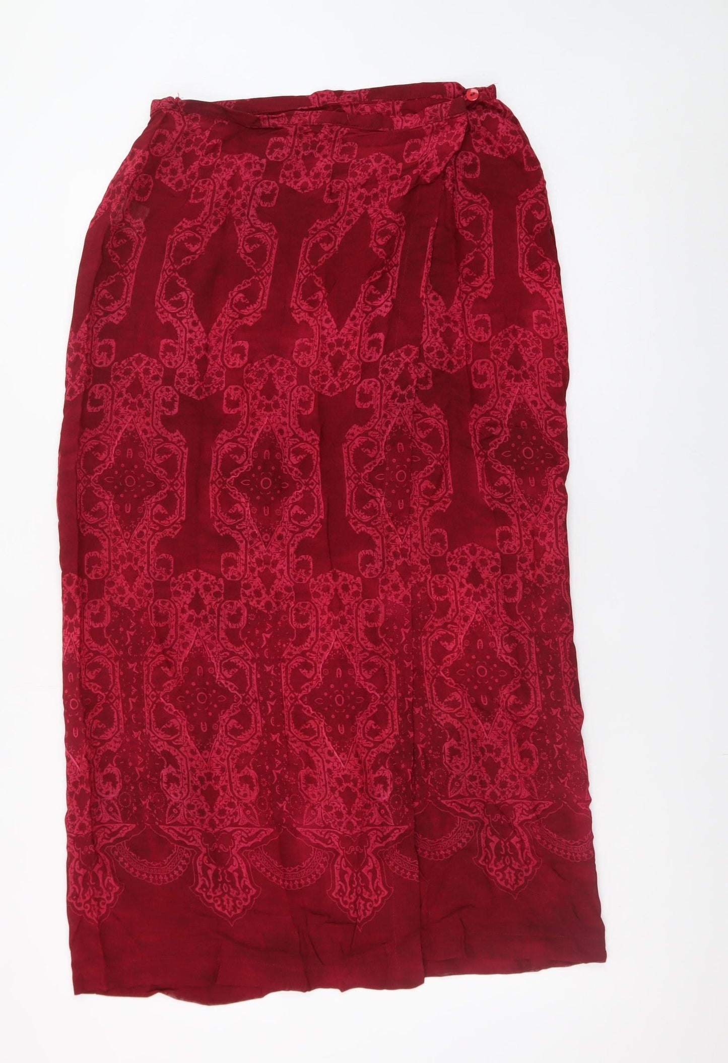 Principles Womens Red Paisley Midi Viscose Skirt Size 12