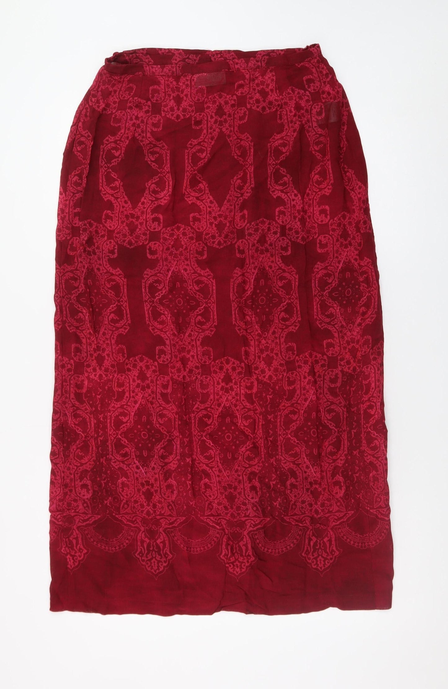 Principles Womens Red Paisley Midi Viscose Skirt Size 12