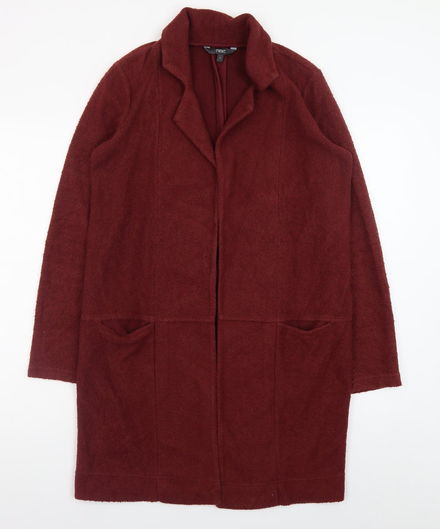 Next Women’s Red Cotton Blend Long Coatigan Size 8