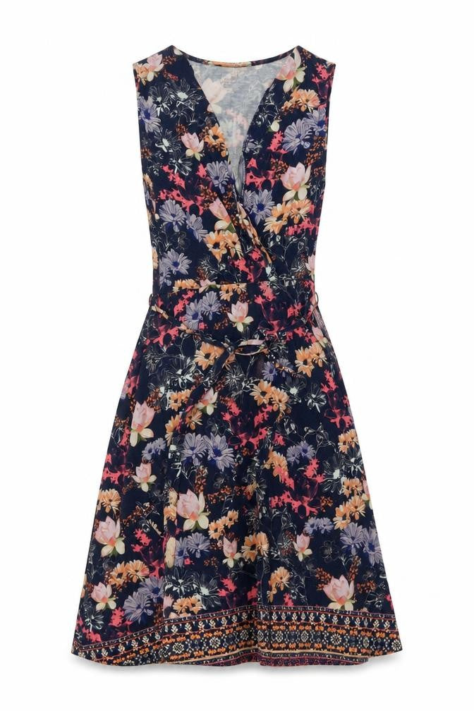 Warehouse Womens Multicoloured Floral Wrap Dress Size 10