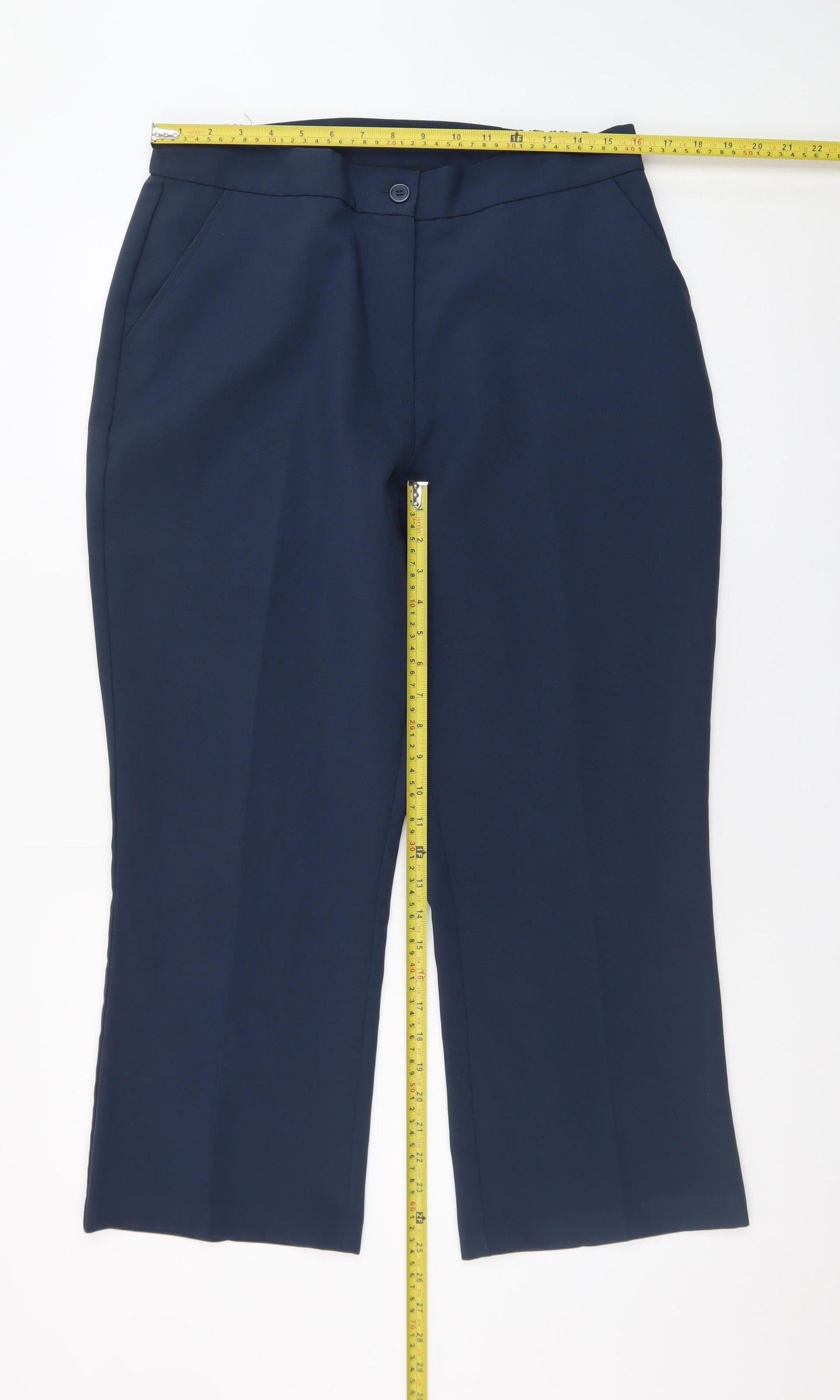 Damart Women's Blue Regular Fit Straight Leg Trousers Size 18