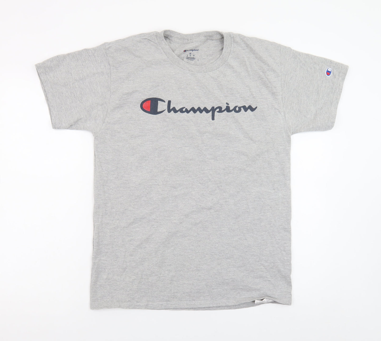 Champion Men's Grey Logo Graphic Short Sleeve T-Shirt Size M