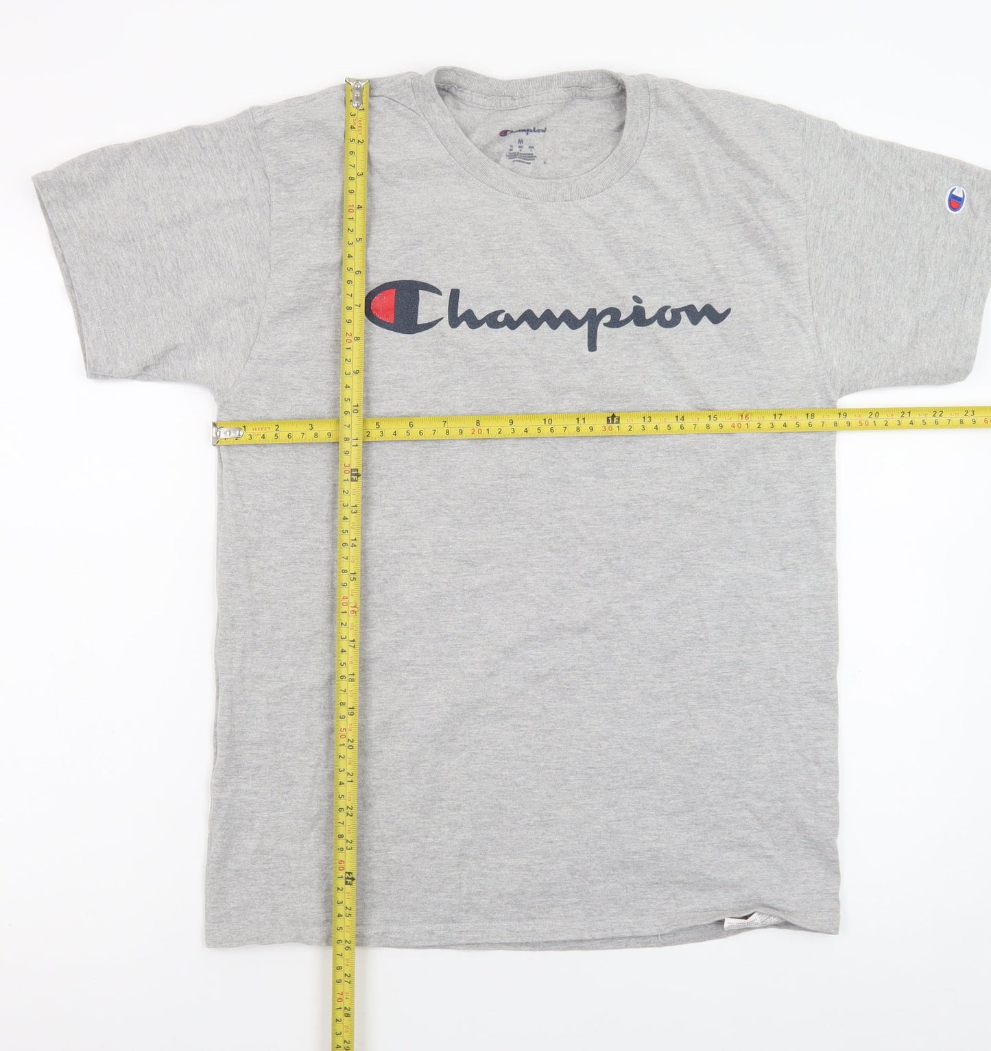 Champion Men's Grey Logo Graphic Short Sleeve T-Shirt Size M
