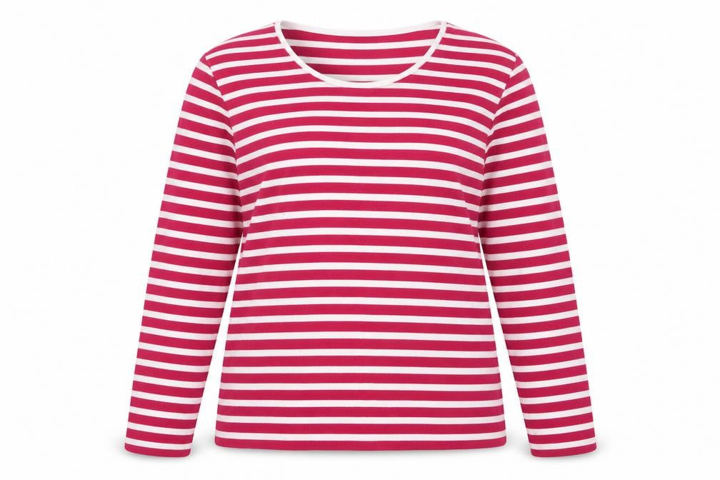 First Avenue Womens Pink White Striped Long Sleeve Pullover Jumper L