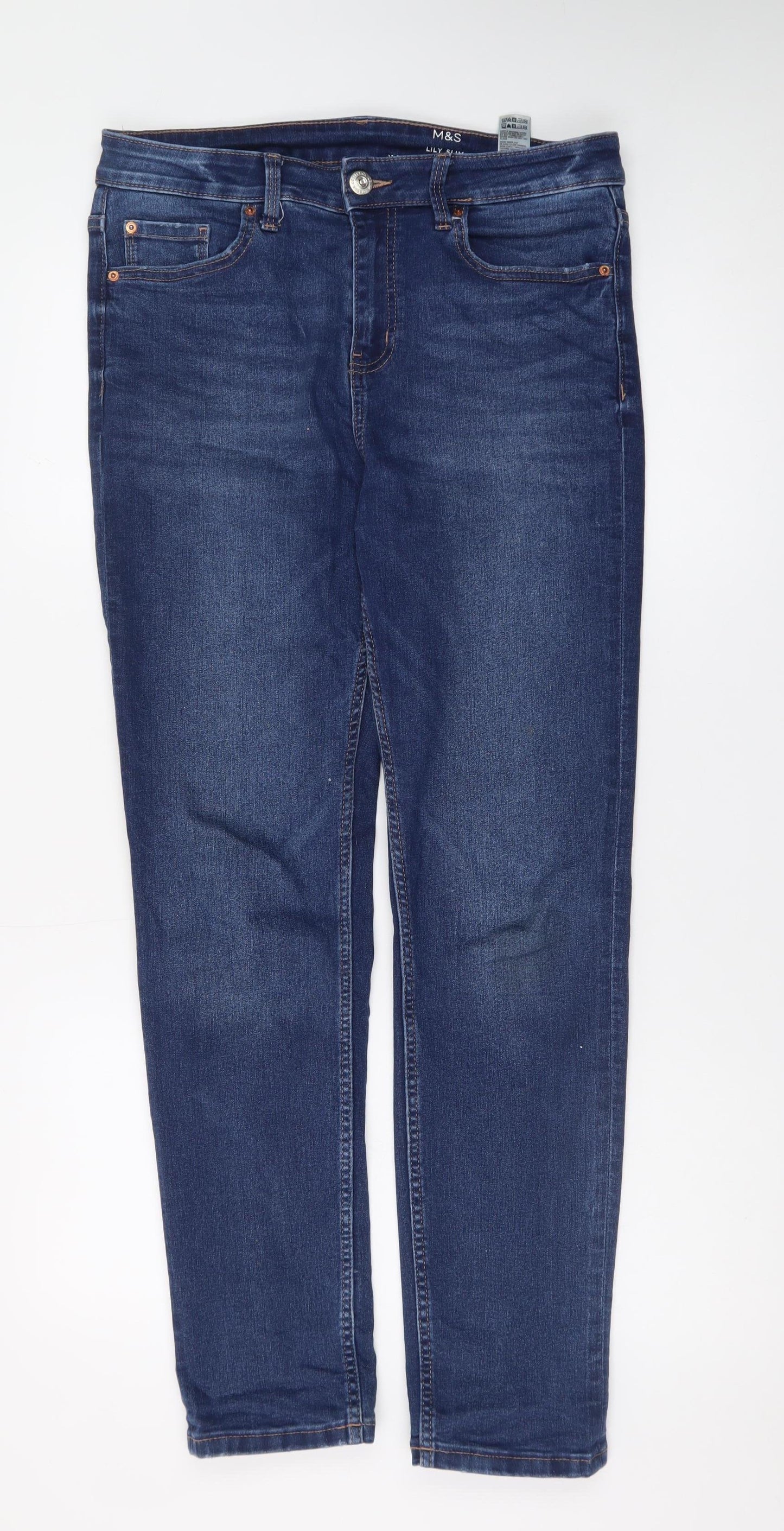 Marks and Spencer Women's Blue Skinny Jeans Size 12 Regular