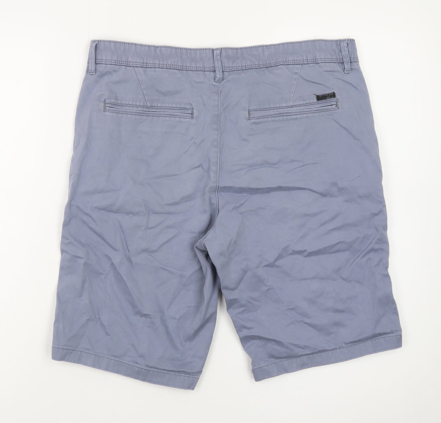 Jack & Jones Men Blue Chino Shorts M Regular Fit Cotton Stretch